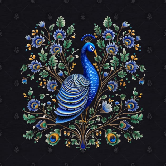A Cute Peacock Scandinavian Art Style by Studio Red Koala